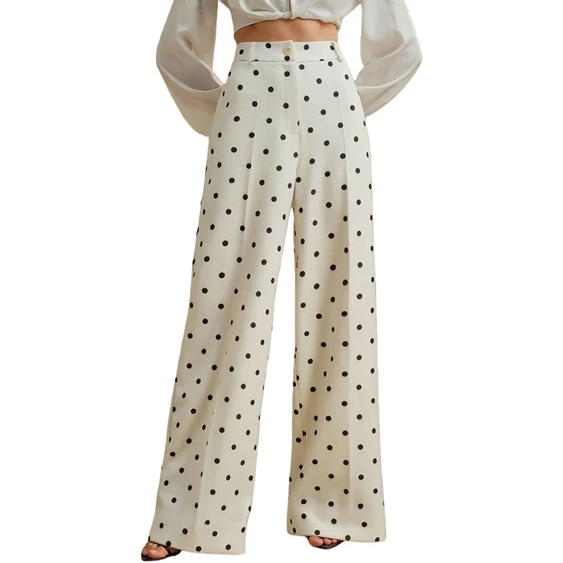 2026 Polka Dot New Women's Clothing Loose Wide-leg Trousers Casual Pants Women