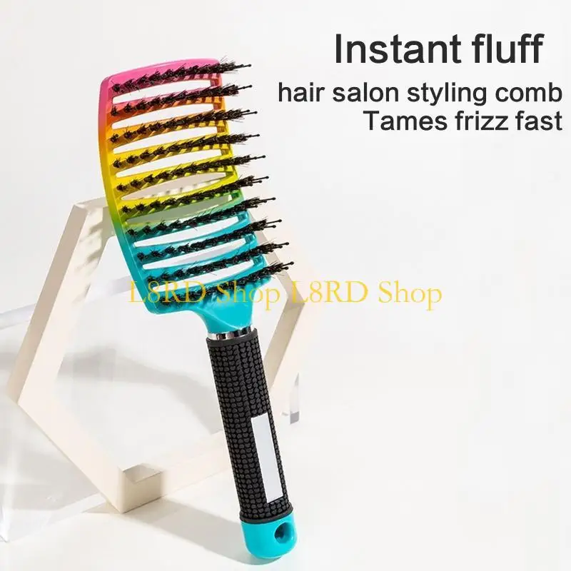 

L8RD Bristle Detangling Hair Brush Hollow Massage Scalp Comb Long Thick Wet Dry Hair