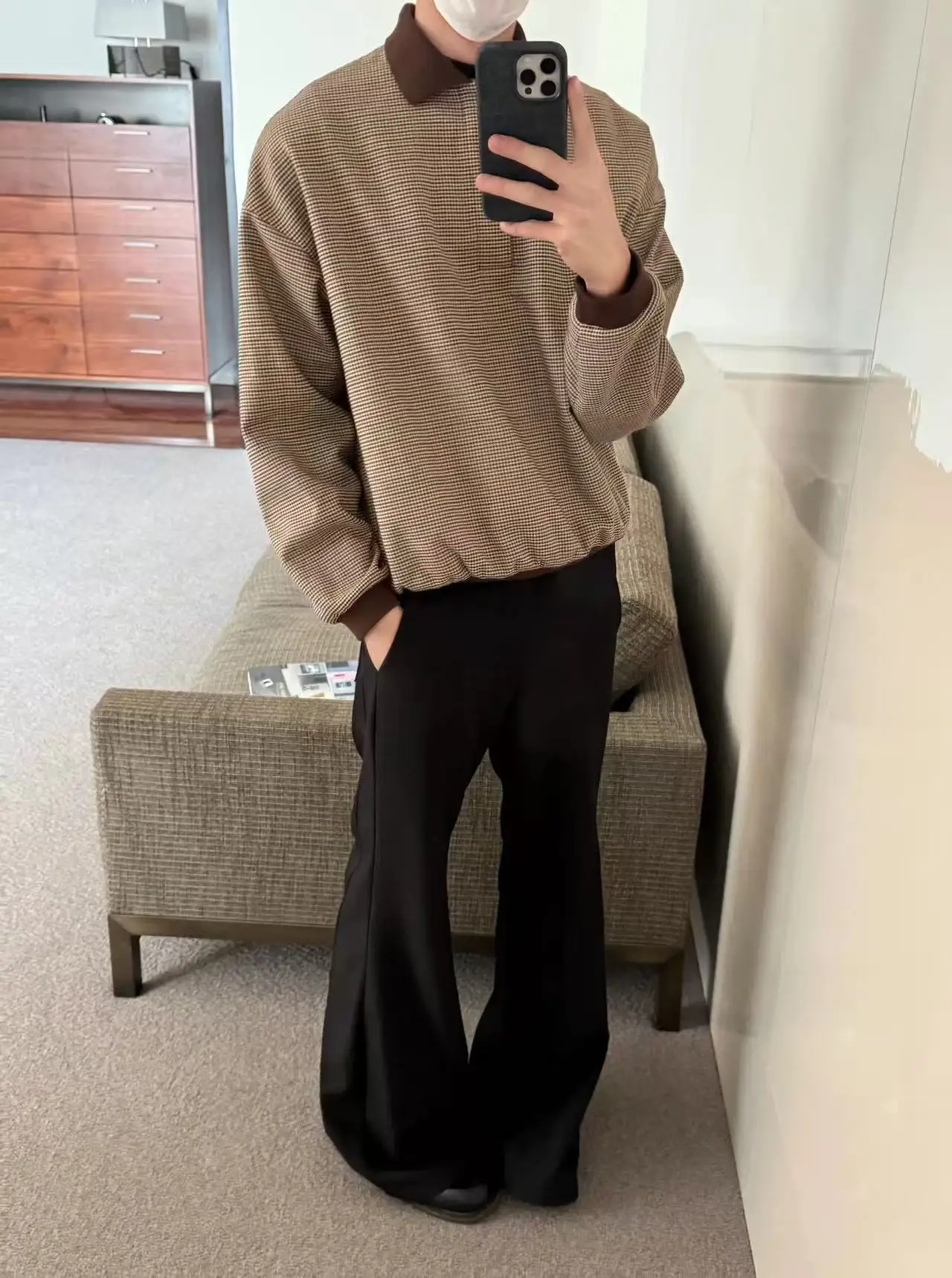 

Classic Preppy Long Sve irt Lazy Sle Retro Ne T-irt ex Sweatirt Autumn Cotton Polyester Youth Casual