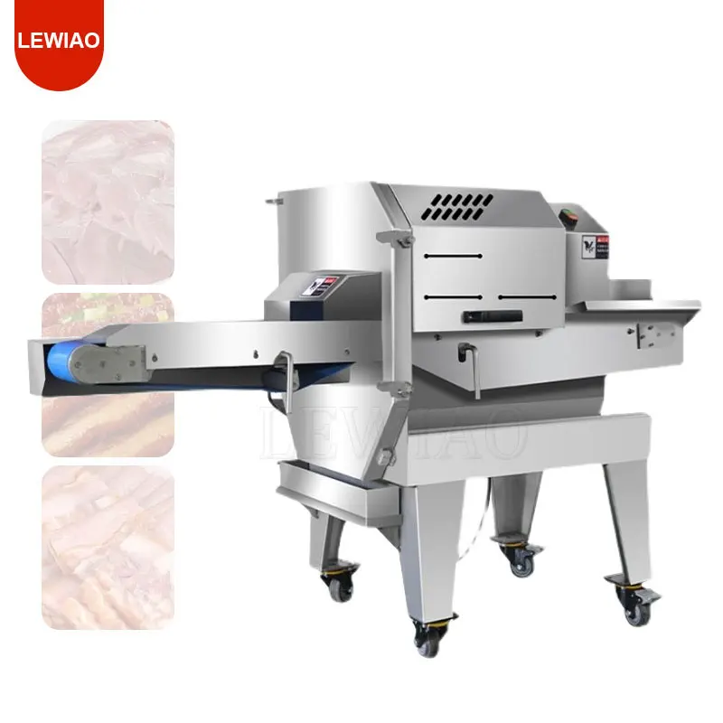 آلات تجهيز قطع لحم الخنزير ولحم البقر الأوتوماتيكية آلة تقطيع اللحوم المطبوخة