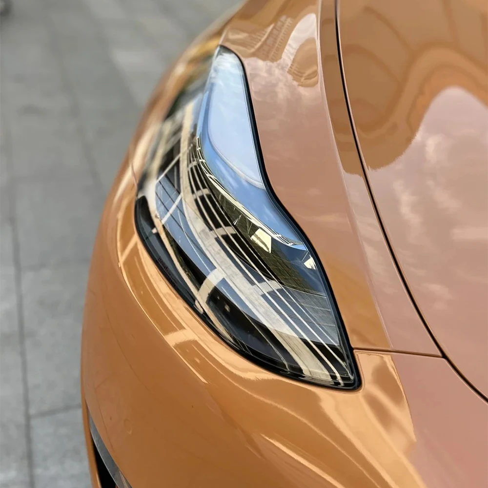 

Car Sticker Wrap Vinyl Film Platinum Carame Brown Color Change PET Bubble Free Film PVC Decal Car Accessories Interior Exterior