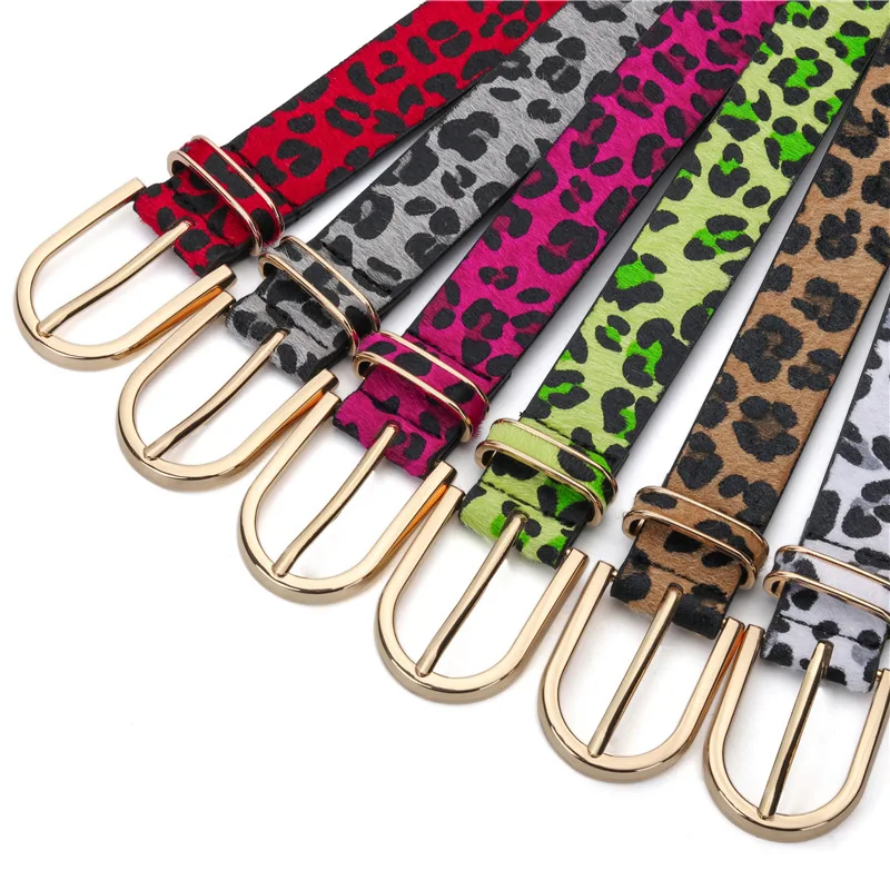 

Fashion Leopard Print Imitation Horsehair Belts for Women Retro Needle Buckle Jeans Waist Belt Clothing and Accessories Gifts