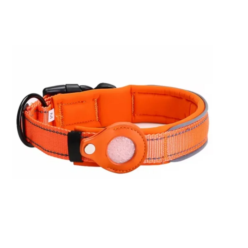 Dog Positioning Training Reflective Collar Adjustable Nylon Dog Collar For Tracker Case