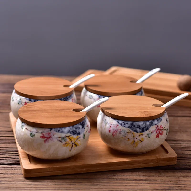 LingAo Japanese Ceramic Creative Oil and Salt Tank Set