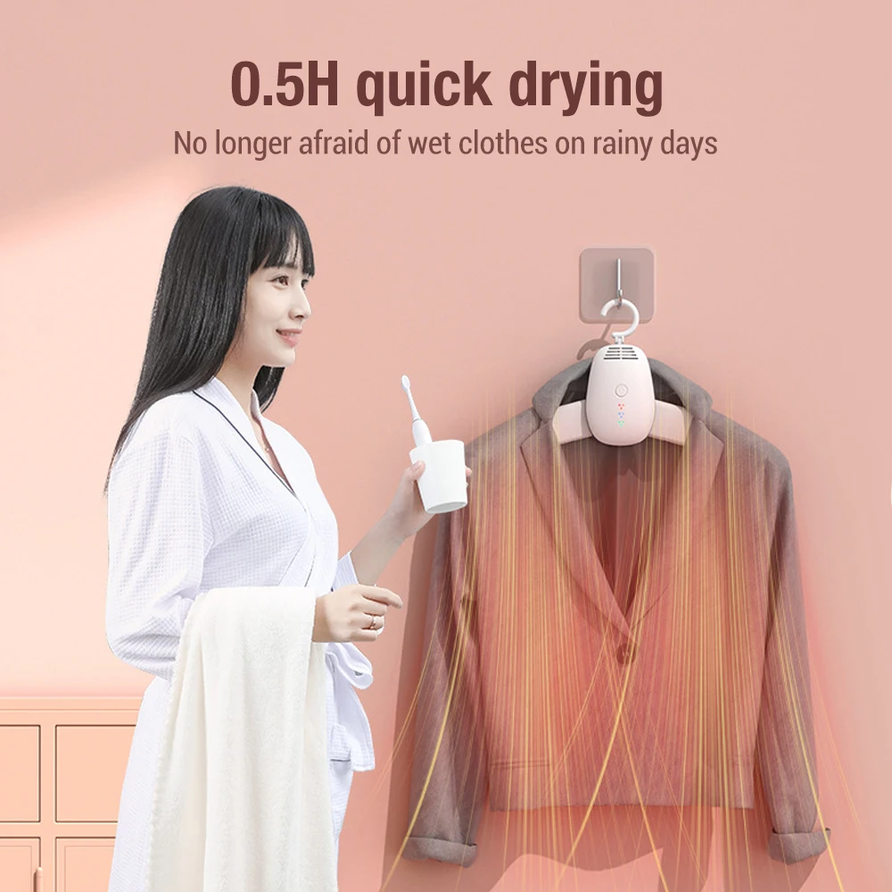 Electric Clothes Dryer Drying Rack Hang Dryer Machine Portable Travel Warm Air Dryer with Shoe Dryer Function 110V/220V for Home