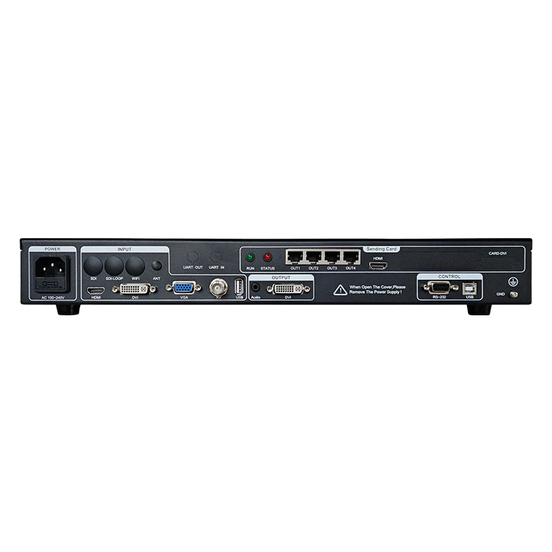AMS-VS300 4K LED Video Processor Built-in Novastar MSD600 Sending Card for LED Screen Display Video Wall with 1.3U Flight Case