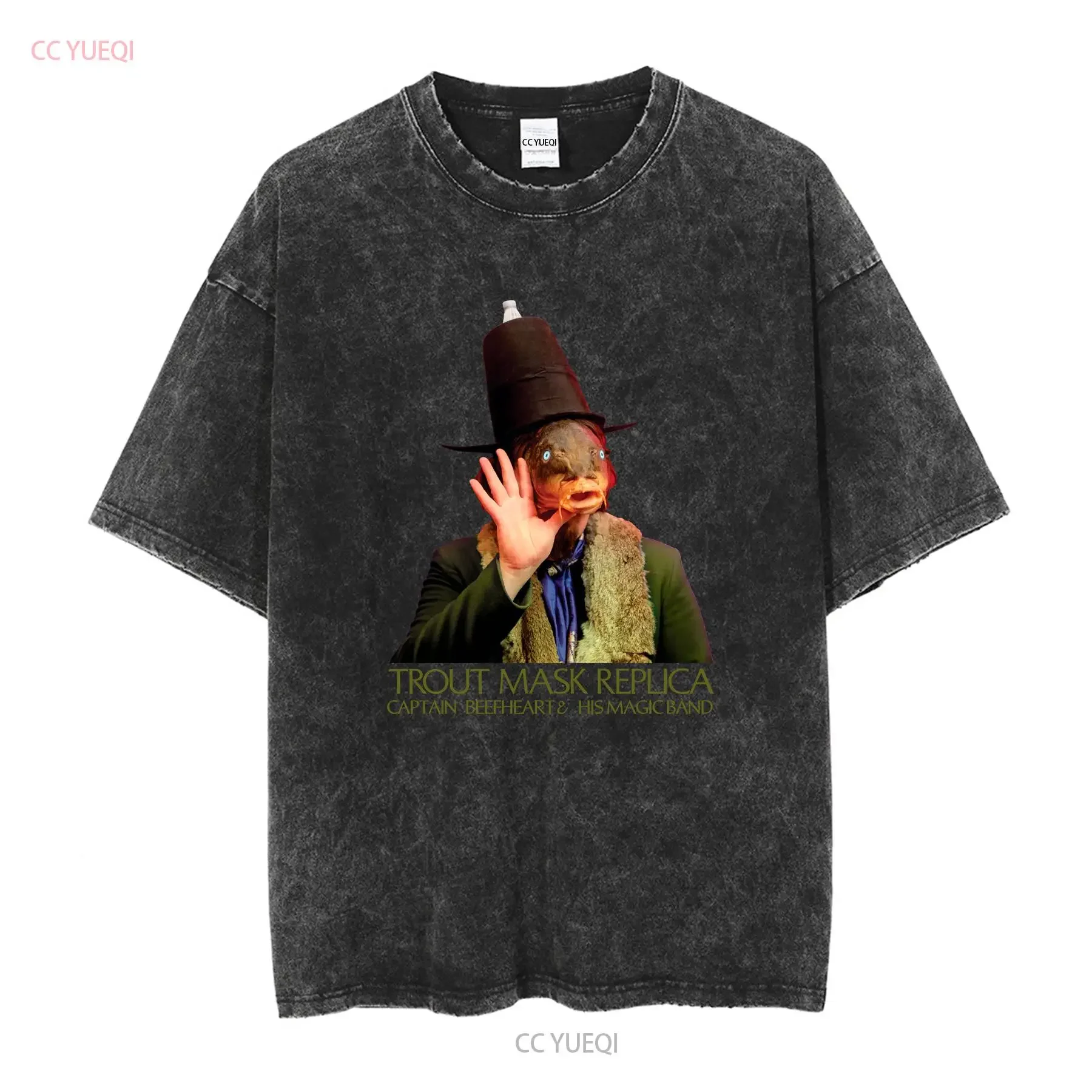 America Musician Captain Beefheart T Shirt Trout Mask Replica Magic Band St Clair vintage Washed Stretched Slightly Casual