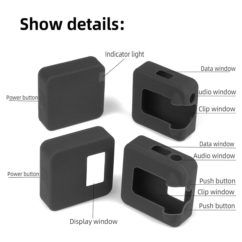 3pcs/set Silicone Microphone Case for RODE Wireless Go II Microphone Anti-collision Protective Cover Microphone Accessories