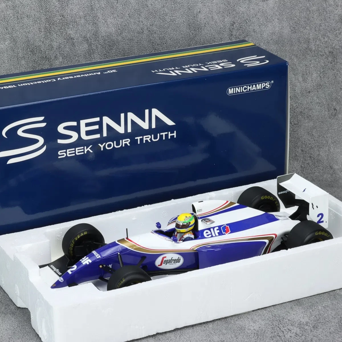 Minichamps 1:18 F1 FW16 Senna San Marino Station 1994 Simulation Limited Edition Resin Metal Static Car Model Toy