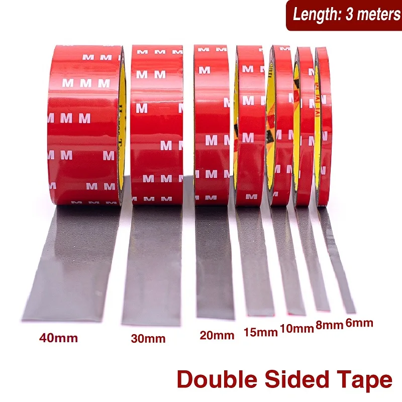 300CM Strong Permanent Double Sided Tape Acrylic Foam Adhesive Waterproof High Temperature Tape Sticker for Car Indoor Decor