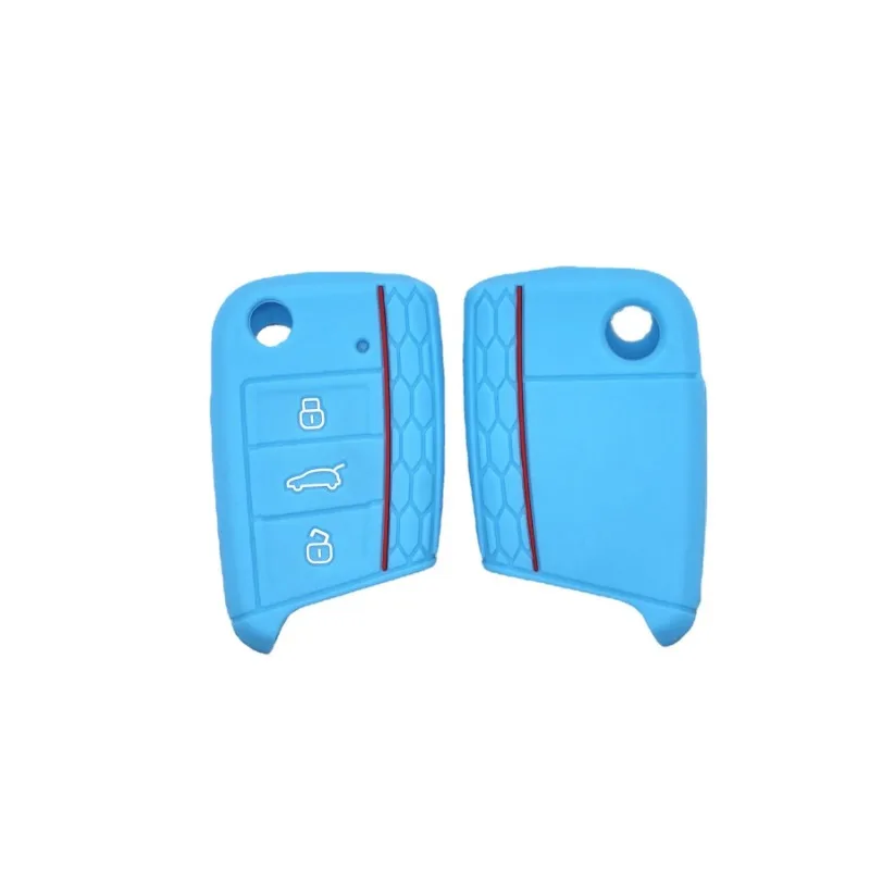 Car Key Case Cover Silicone For VW Polo Golf 7 MK7 MK 7 For Skoda Octavia Kodiaq Karoq For SEAT Ateca Leon 2016-2018 3 Buttons