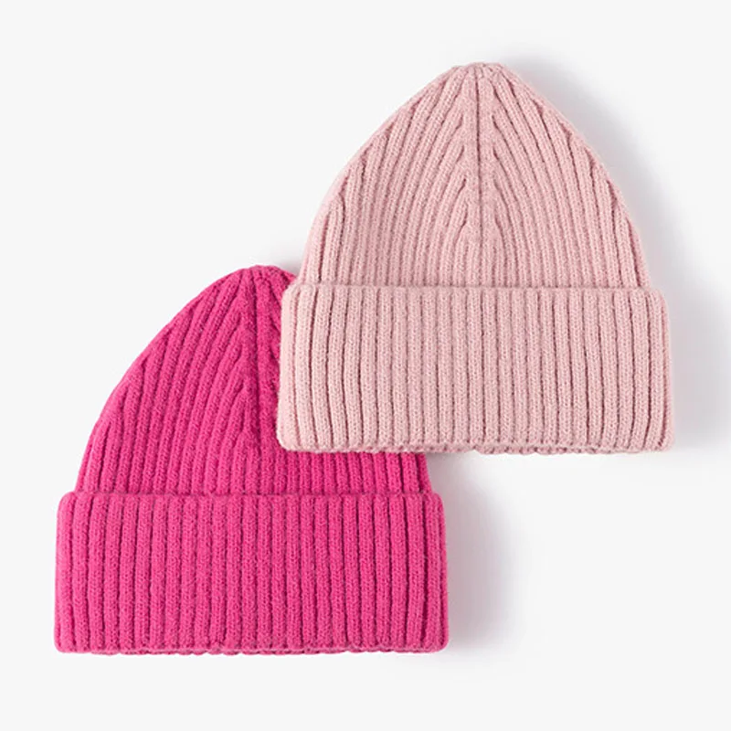 Winter Hats For Women Fashion Cashmere Knitted Cap Adult Solid Color Point Top Beanie Outdoor Warm Thick Ladies Skullcap Autumn