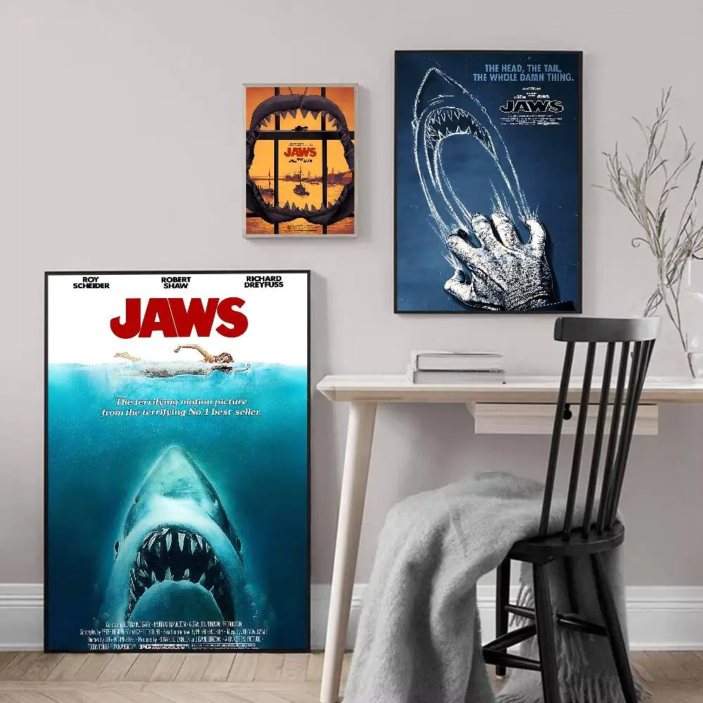 Classic Movie Jaws Poster Print A5 A4 A3 A2 Wall Art Decor For Room Office Gift For Fans