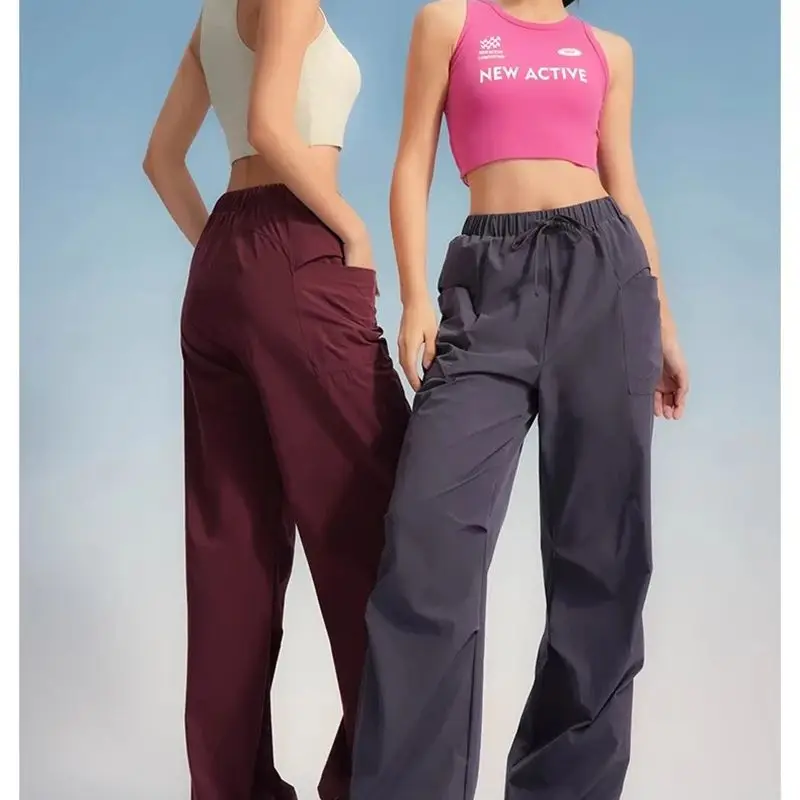 Women's High Waist Baggy Trousers, Streetwear, Cargo Pants, Vintage Fashion, Female Loose Sweatpants, Wide Leg, Casual Sports Pa