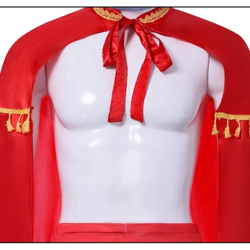 أزياء ناتشو التأثيرية للأطفال الفيلم المكسيكي ناتشو ليبر قناع المصارعة بدلة عباءة حمراء بذلة الزي الكبار الرجال أزياء الهالوين