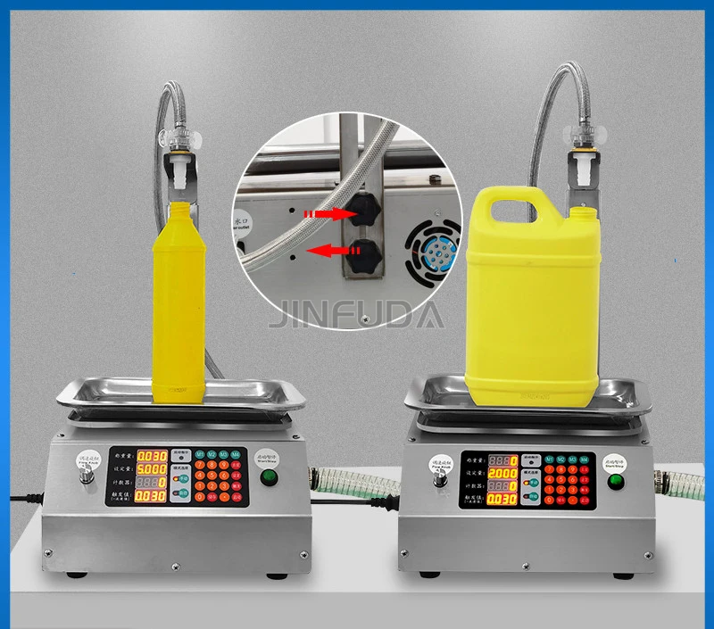 CSY-L17 Equipo de dispensación de aceite comestible líquido cuantitativo automático de gran flujo Máquina llenadora de pesaje en stock