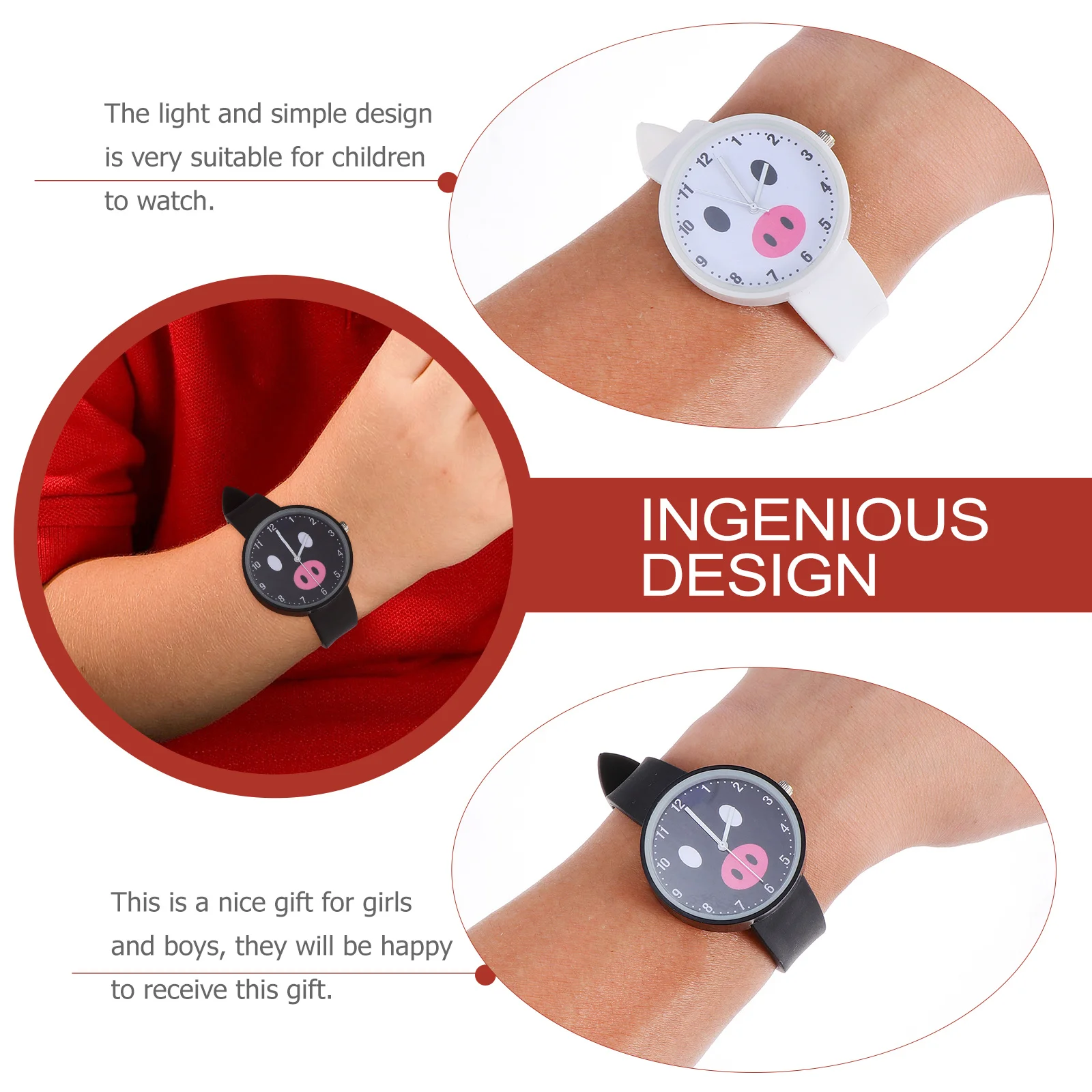 2 szt. Silikonowy zegarek z motywem kreskówkowym, uroczy zegarek kwarcowy, wodoodporny, idealny na prezent dla uczniów, do codziennego użytku, dokładny czasomierz.