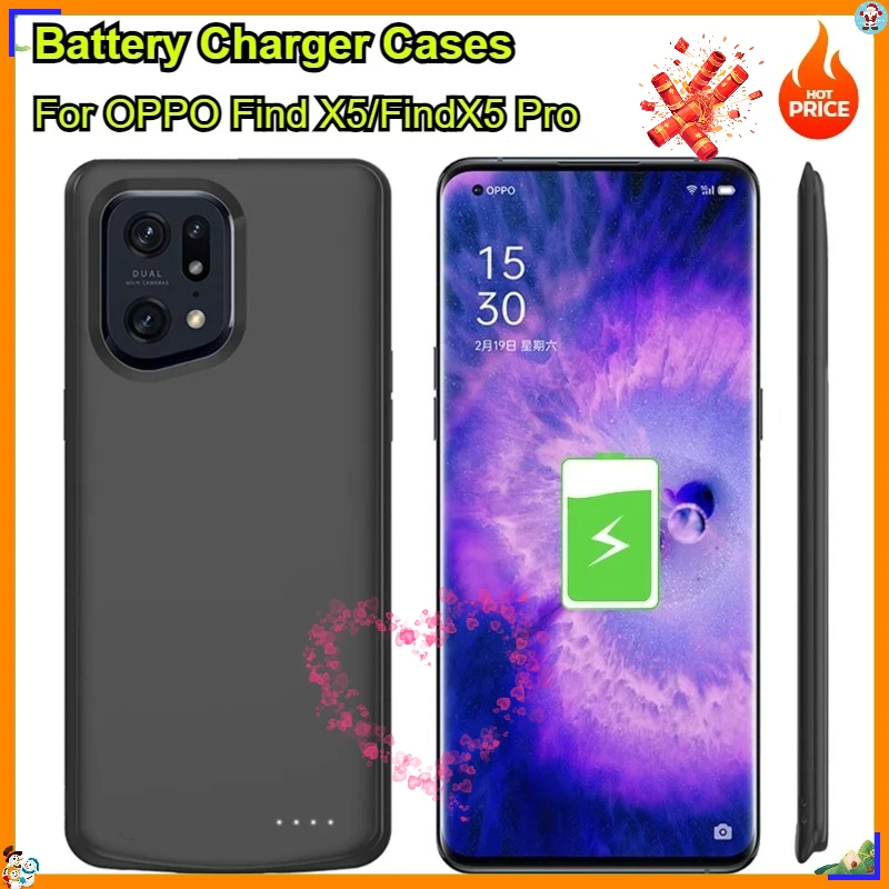 

10000mAh Battery Charger Cases for OPPO Find X5 Pro Extrenal Battery Power Bank Charging Cover Power Bank Case for OPPO Find X5