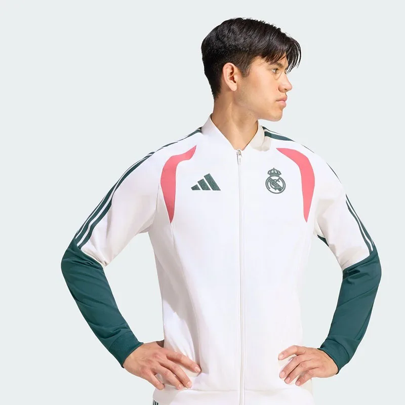 Adidas Sport KZ2493 Men Real Madrid Track Jacket Full‑Zip Color Block Soccer Training Coat Lightweight Athletic Outerwear