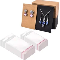 Earring Cards Necklace Display Cards with Bags 50pcs Earring Display Cards 50Pcs Self-Seal Bags Kraft Paper Tags for DIY Jewelry 4