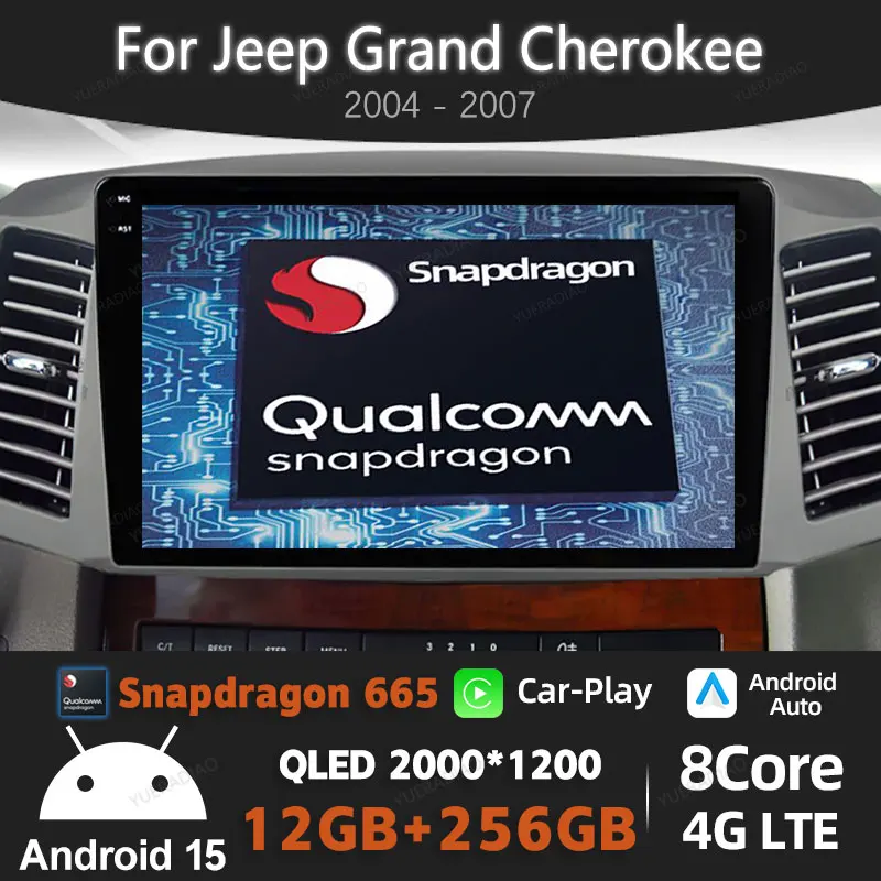 

Android 15 Car Radio For Jeep Grand Cherokee 2004 - 2007 GPS NAVI Head Unit QLED Multimedia Video Player Qualcomm 2DIN 4G WIFI