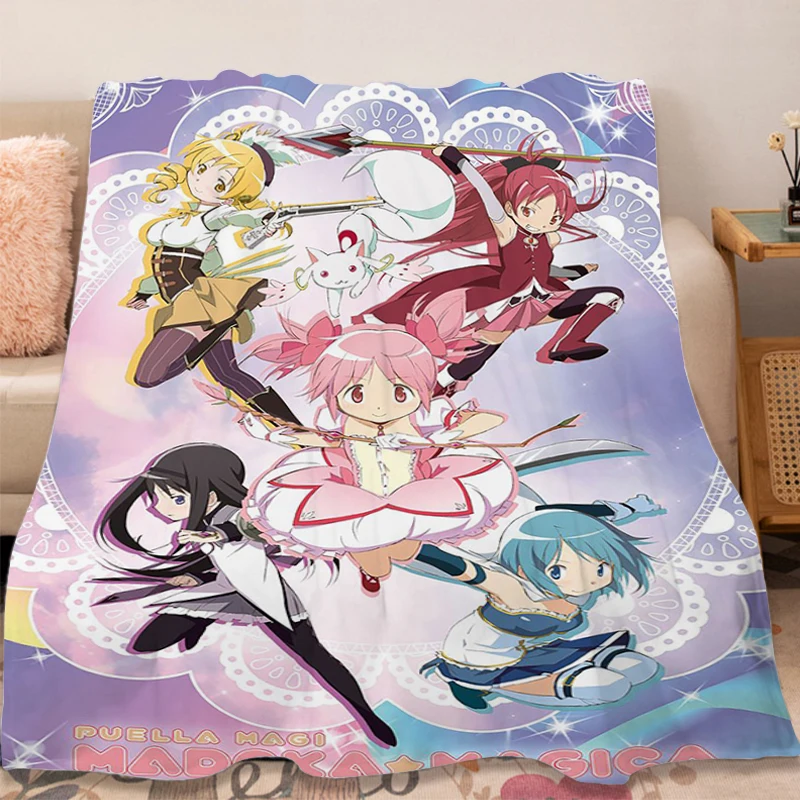 Sofa Blankets A-Madoka Magicas Winter Blanket Microfiber Bedding Fluffy Soft Blankets Warm Knee Bed Fleece Camping Home Blanket