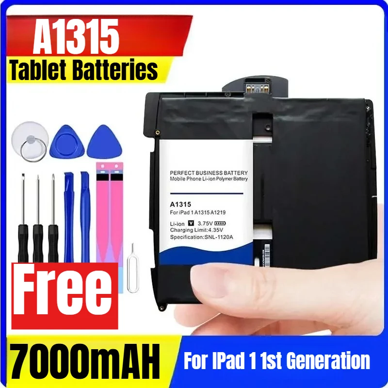 

A1315 7000mAh Tablet Batteries for IPad 1 1st Generation A1219 A1337 616-0448 616-0478 969TA028H