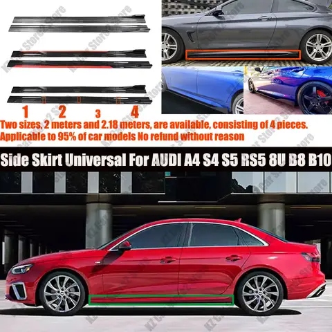 아우디 A4 S4 S5 RS5 8U B8 B10 2M 차량용 사이드 스커트 익스텐션 플레이트 립 세퍼레이터 범퍼 2.18M 레이싱 사이드 스포일러 유니버셜 카 S