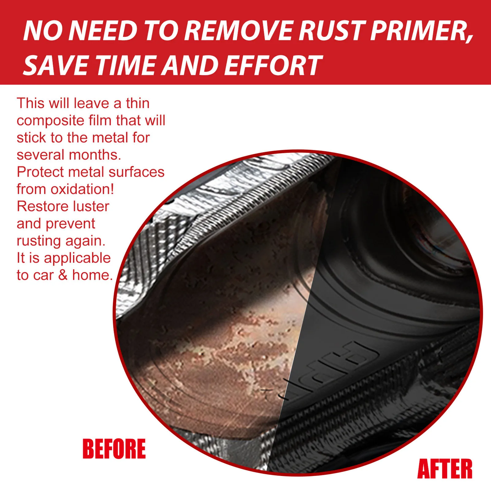 Rust Removal Converter Metallic Paint Anti-Rust Universal Rust Converter Gel with Brush Suitable for Automotive