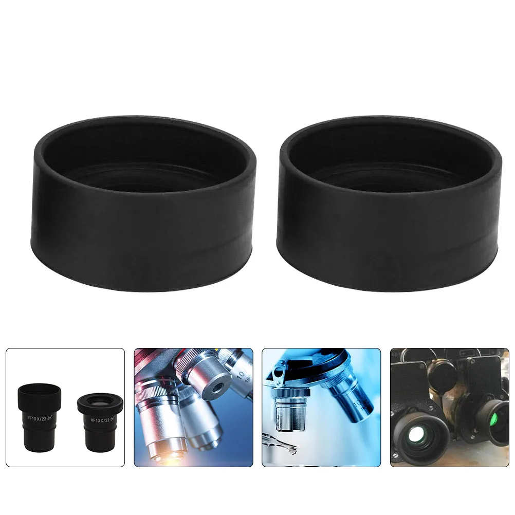 

2pcs Microscope Eyecups Rubber Foldable Eye Protector for Telescope Stereoscopic Lab Hospital Research Institution Black