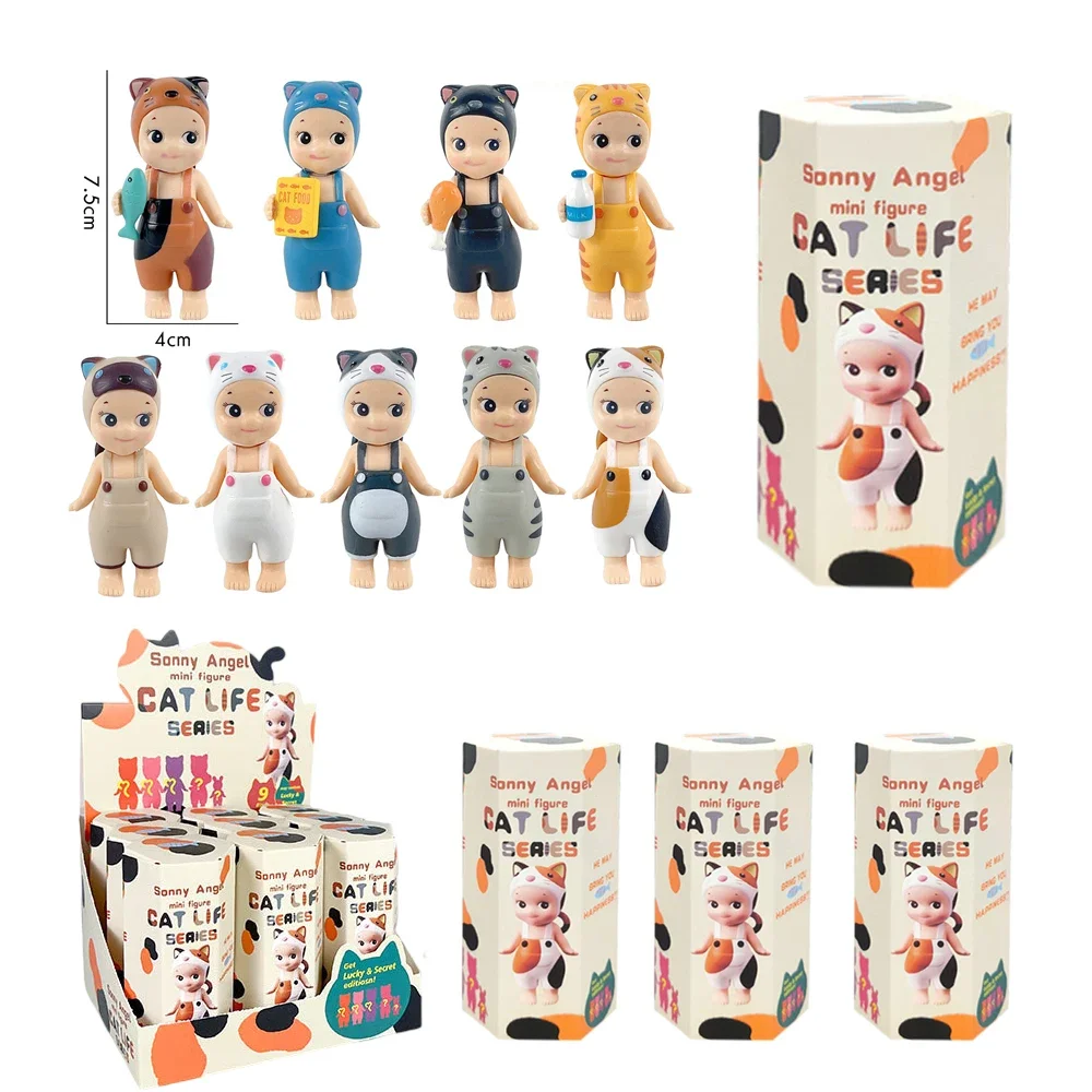 

9PCS Random Blind Box Send Cat Cats Life Action Figures Toys Ornaments Dolls Fans Children Christmas Decorate action doll gift