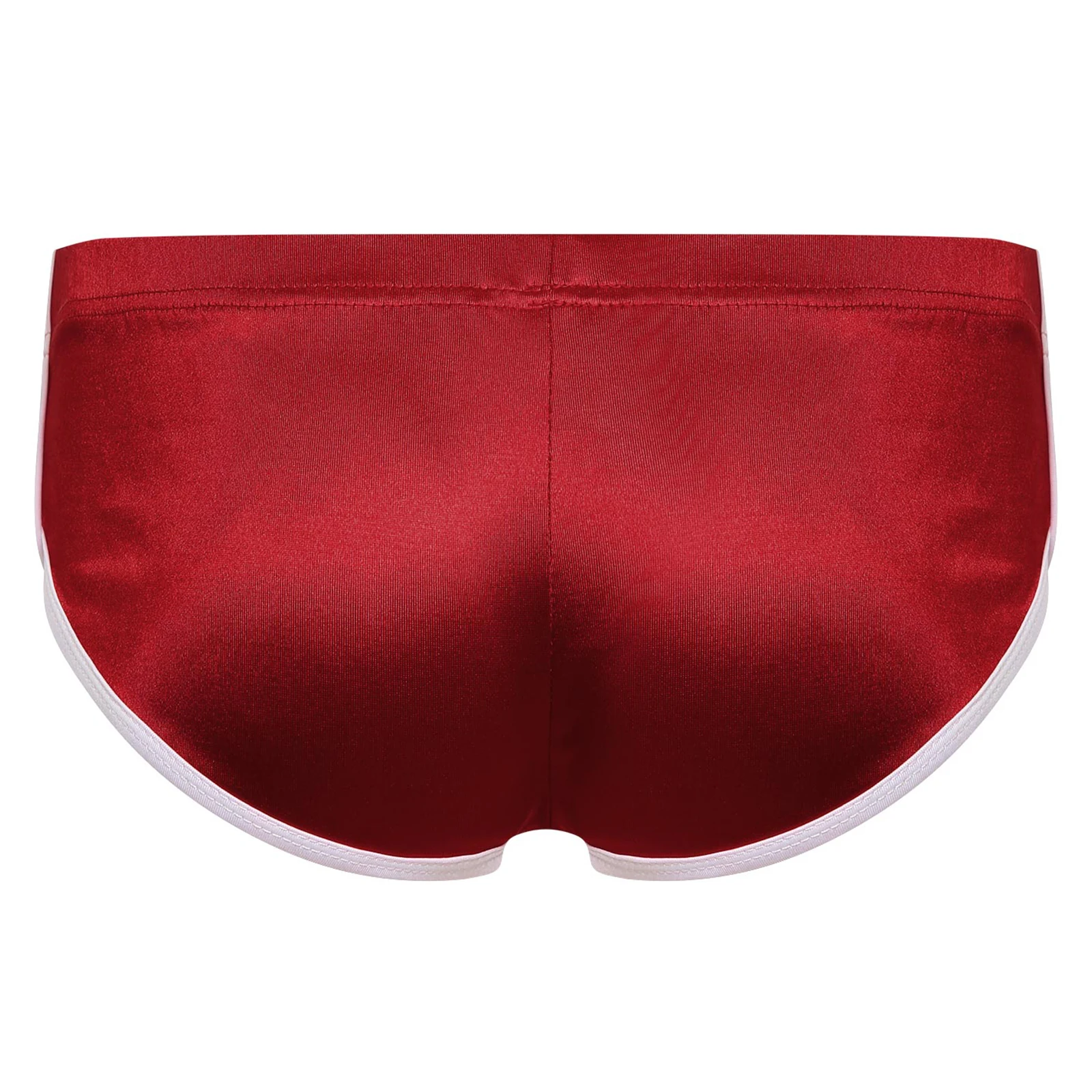 Men Casual Shorts Ultra Short Low Rise Stretchy Elastic Waist Satin Hot Pants Color Block Trunks for Home Gym Beach Comfort Wear