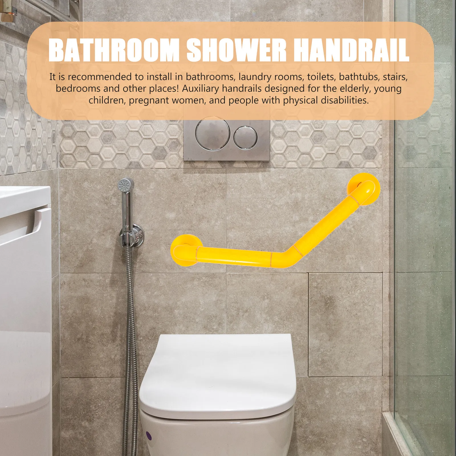 

Safety Handrail Stainless Steel Bathroom Handrail Impact Resistant Stable Design Easy Install Toilet Shower Non-Slip Elderly