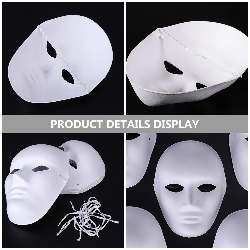 

6 Pcs Peking Opera Mask Blank Masks to Decorate Makeup White Pulp Male Carnival Diy