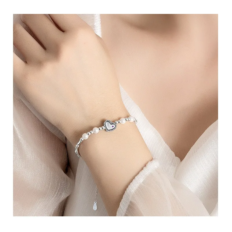 

Оригинальный браслет с сердечками от Kalaini, браслет с жемчугом Wind Pearl для любимой, браслет с подвеской в форме сердца.