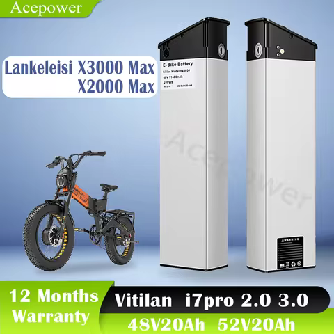 For Lankeleisi X3000 Max X2000 Max Electric Bicycle Battery 48V 52V 20Ah Battery Akku for Vitilan i7pro 2.0 3.0 Ebike Battery
