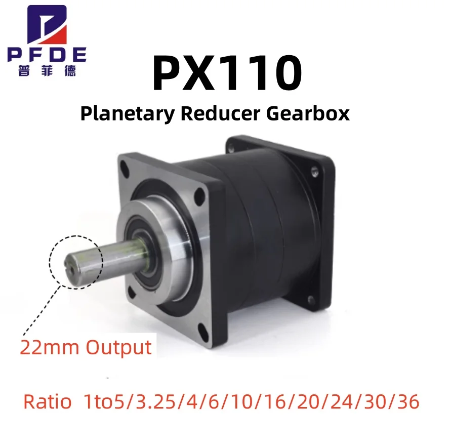 

Планетарный редуктор PX110 для серводвигателя, передаточное число 3/6/10/20, высокая точность, выход 22 мм, для станков с ЧПУ, для сервопривода 110ST