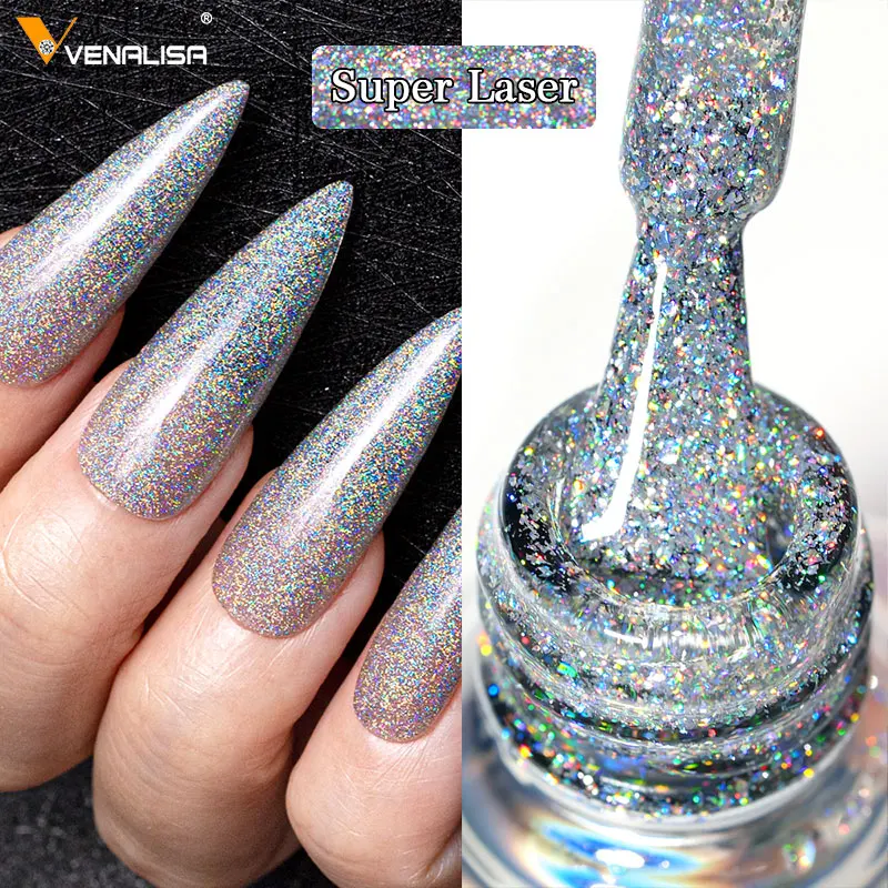 Venalisa 7.5ml Super Laser Nail Gel Nail Polish Glitter Effect Sparkling Semi Permanent CANNI Colors Beauty UV LED Gel Lacquer