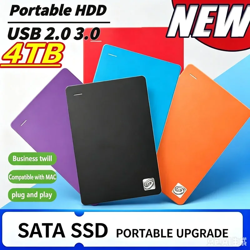 For Seagate Portable Hard Drive, Ruiyi/New Ruiyi/02A Models, USB3.0 High-Speed, Compatible with Mac/PC, Slim & Reliable