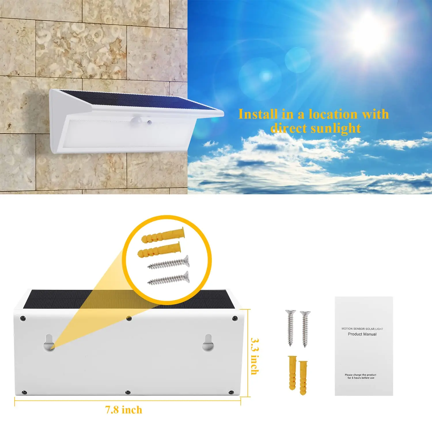 Imagem -04 - Luz Solar Externa 46 Led 800lm Lâmpada Solar Super Brilhante com Detector de Movimento Infravermelho Modos à Prova Dágua 3000mah Luz de Jardim