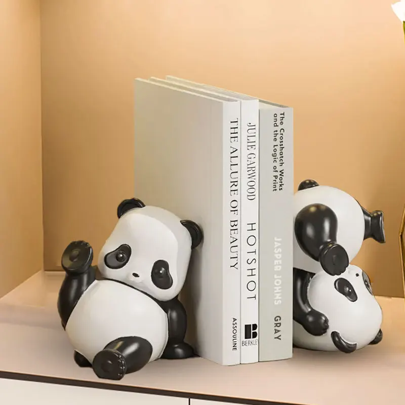 Cartoon Bear Bookend Panda Figurine Cream Style Home Decorations Living Room Hallway Wine Cabinet Bookcase Home Christmas Decor