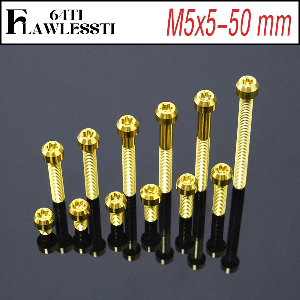 FLAWLESSTI M5x5 8 10 15 20 25 30 35 40 45 50 mm Titanium Bolt Switch Oil Tank ABS Disc Bolt For Tmax 560 S1000RR GSX-R1000