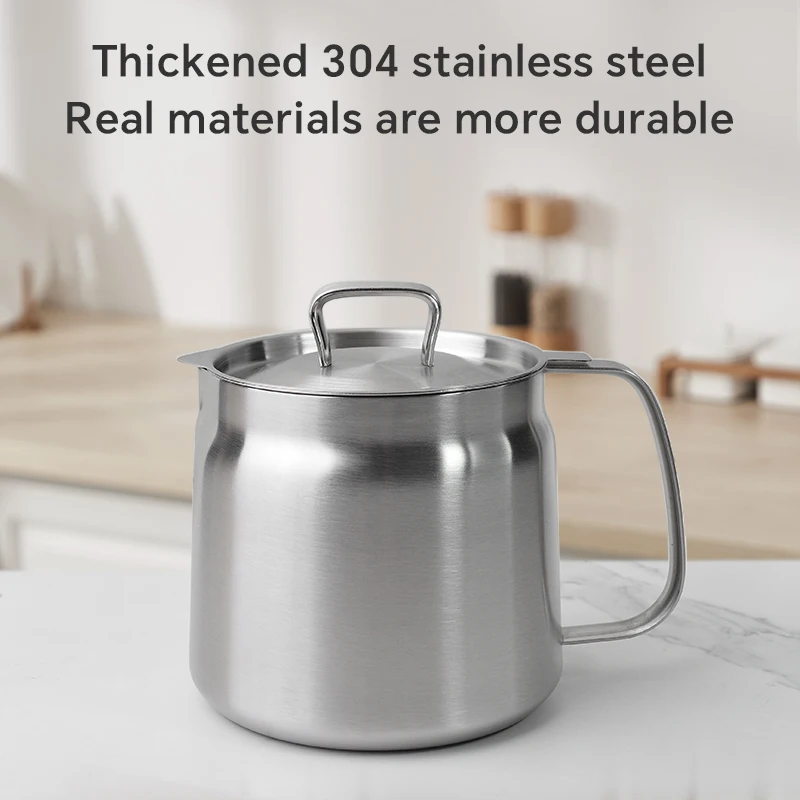 

Walfos 304 Stainless Steel Pot With Lid Oil Container Strainer Kitchen Tools Filter Household Oil Strainer Filter Oil Fat