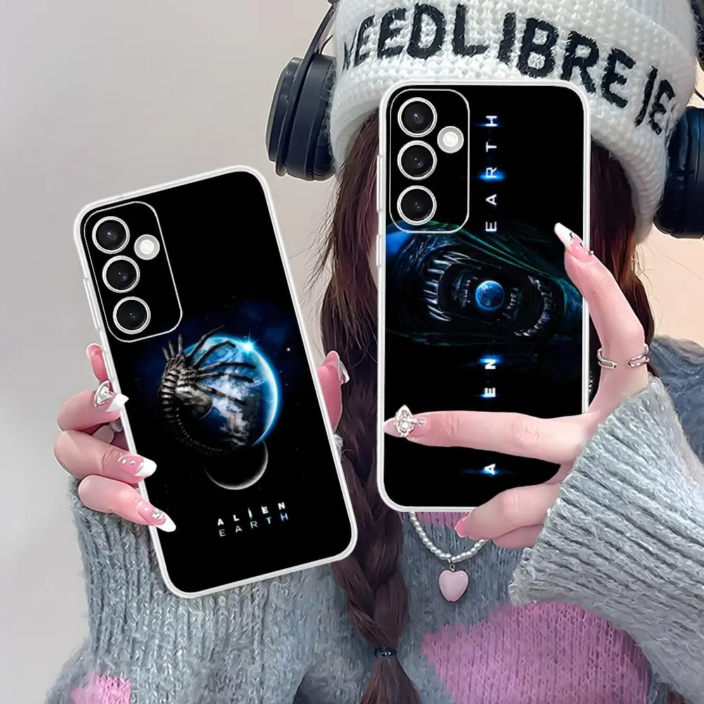 Alien Earth Mobile Cell Phone Case for Samsung Galaxy S25 S24 S23 S22 S21Plus FE Ultra Clear Colorful Cover Cover Pretty