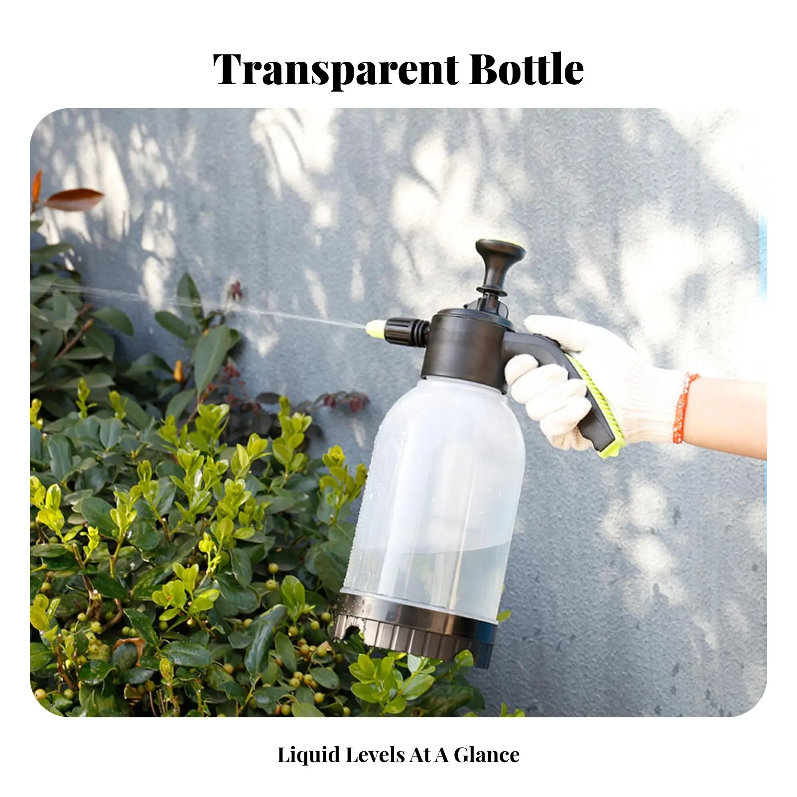 2 L Hand Pump Garden Dispenser Ergonomic Handle 2L Adjustable Spray Head Dispenser Gardening Supplies for Car Washing