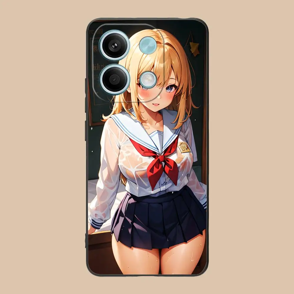 JK زي مدرسي فتاة جراب هاتف ل POCO F6 F5 F4 F3 F2 Pro GT C40 الطباعة الملونة الغطاء الواقي فاخرة جميلة #6