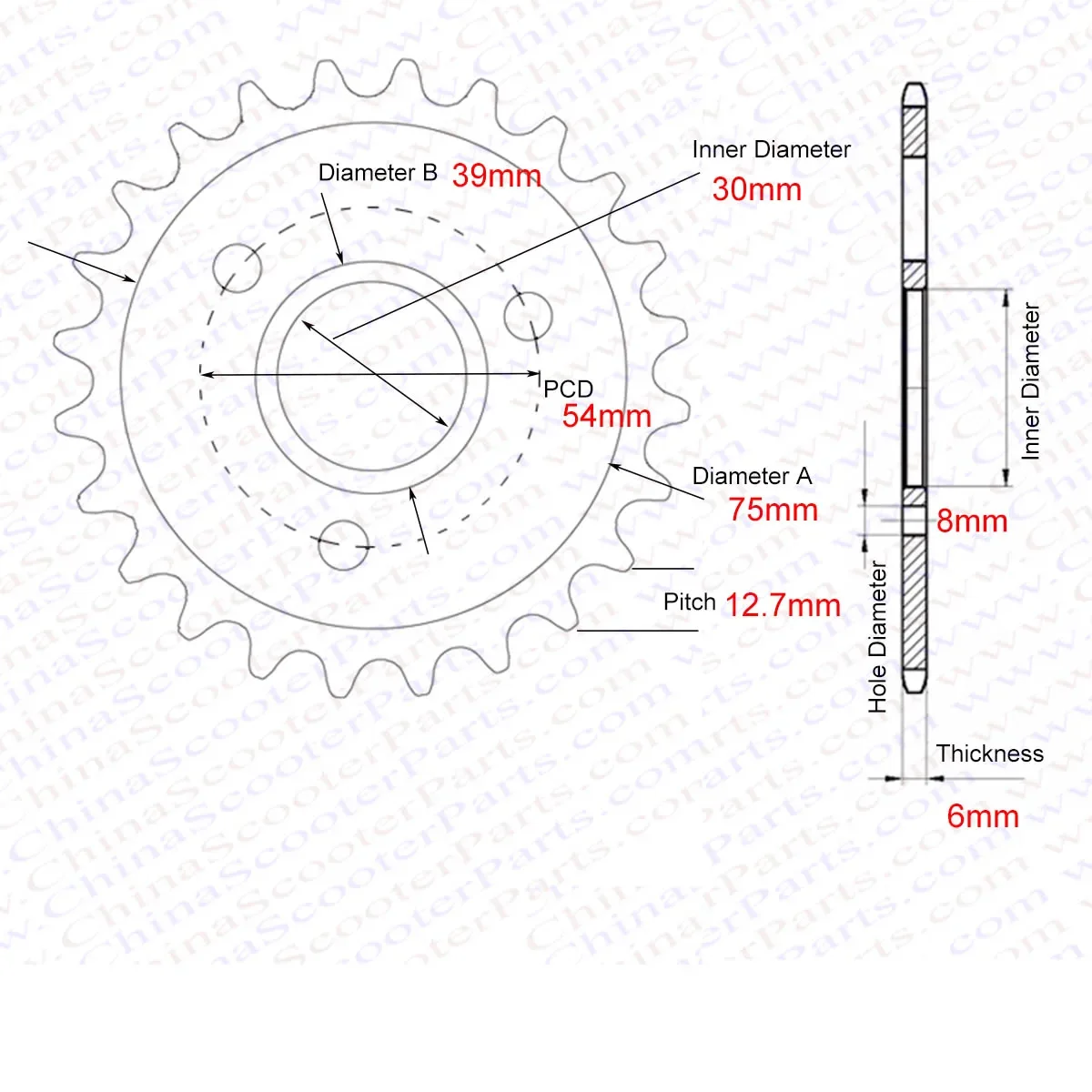 420 24T 29T 31T 35T 37T 40T 30MM Rear Sprocket For Honda Monkey Dax Z50A Z50 Z50R Z50J M RS20