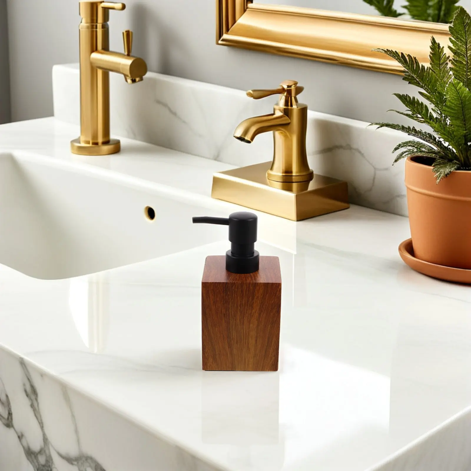 

Дозатор для мыла 400 мл с эффектом дерева, многоразовый, с насосом из нержавеющей стали, для ванной, кухни, раковины, столешницы, декоративный, для лосьона и моющего средства