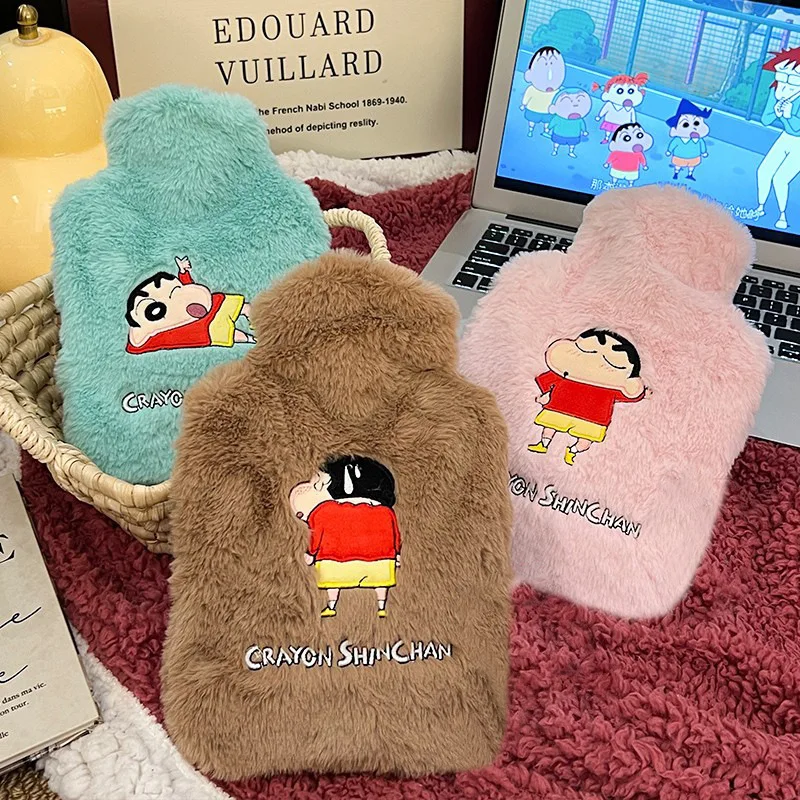 1000Ml Cartoon Crayon Shin Chans Large Capacity Plush Water Filled Hot Water Bottle Kawaii Portable Detachable Hand Warmer Bag