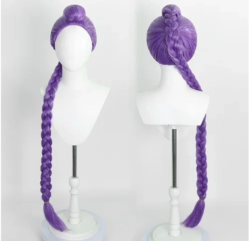 Película Kpop Cosplay peluca Rumi Demon Hunters Color púrpura pelo largo pelucas sintéticas resistentes al calor accesorios de carnaval